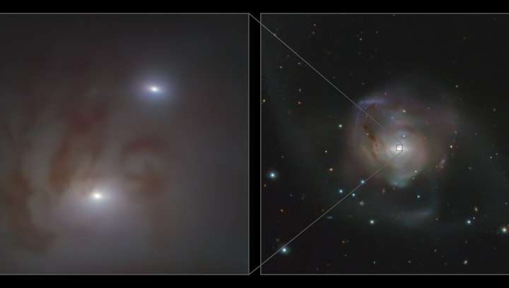 Very Large Telescope uncovers closest pair of supermassive black holes yet