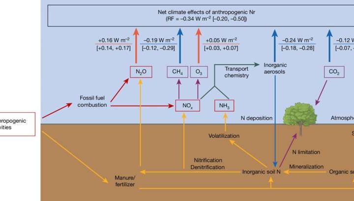 Net effects of man-made nitrogen attenuate global warming, researchers find