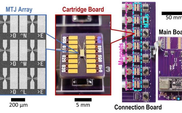 Engineers develop magnetic tunnel junction–based device to make AI more energy efficient