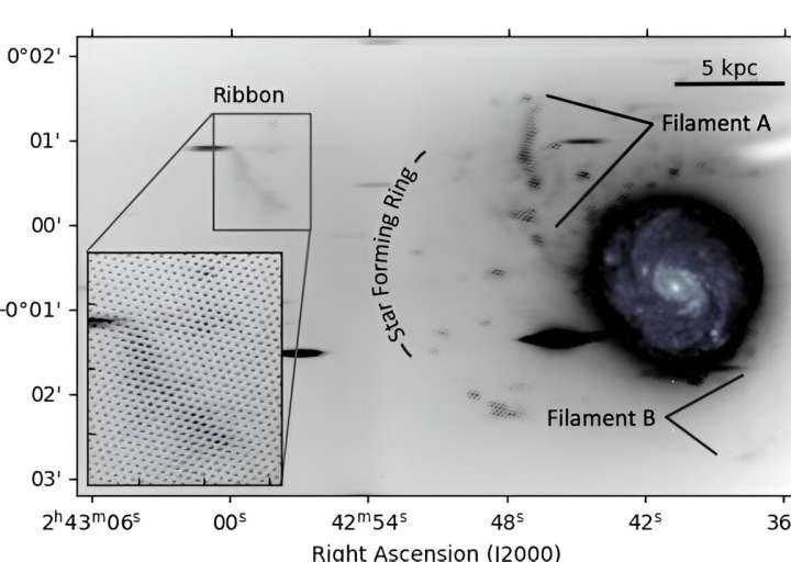 Astronomers detect extended ionized gas around Messier 77