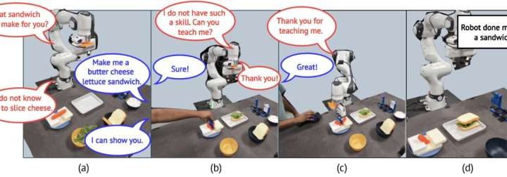 Computational approach could continually teach robots new skills via dialogue