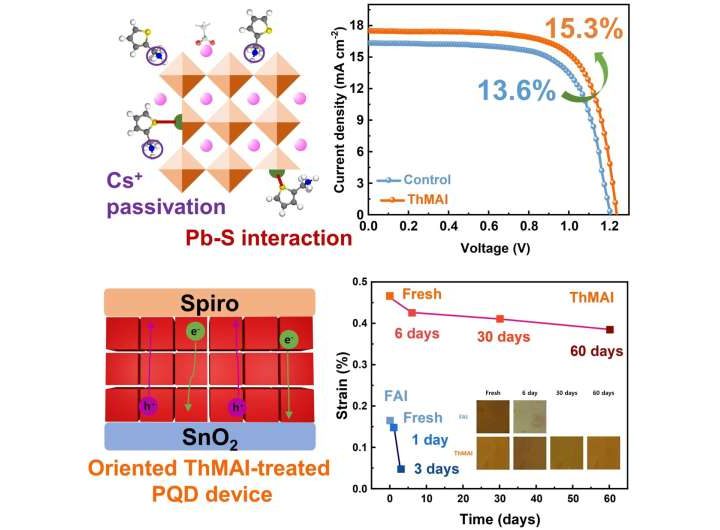 Scientists restore performance of quantum dot solar cells using short ligands to reduce surface defects