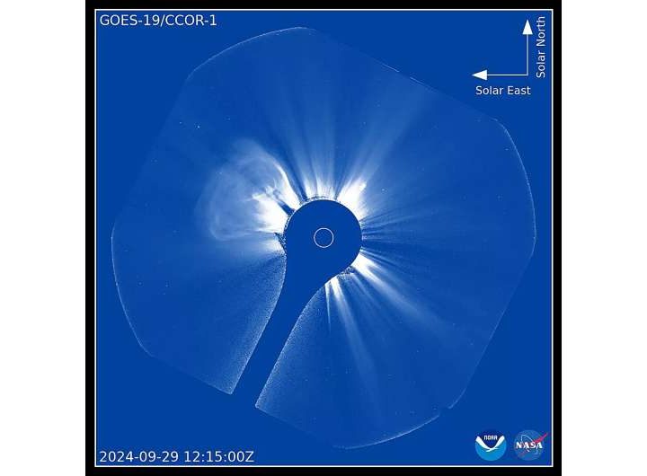 NOAA releases imagery from world’s first operational space-based coronagraph