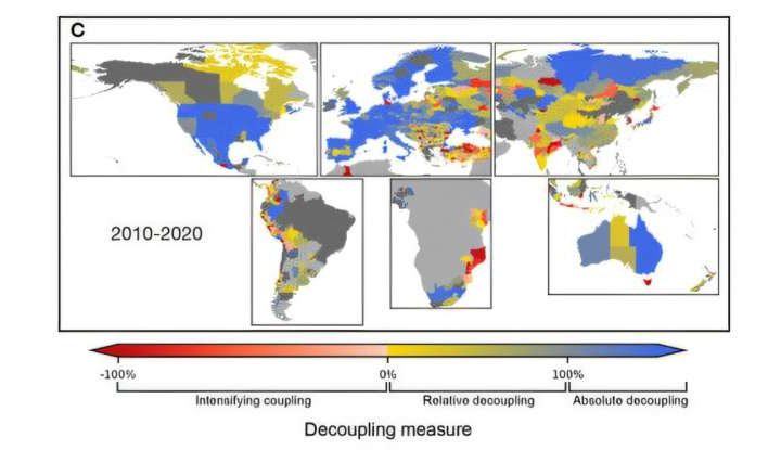 Study finds 30% of regions worldwide achieve economic growth while reducing carbon emissions