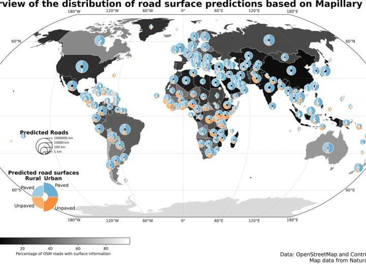 Paved or unpaved? Dataset can improve road surface data for transportation, safety and economic development