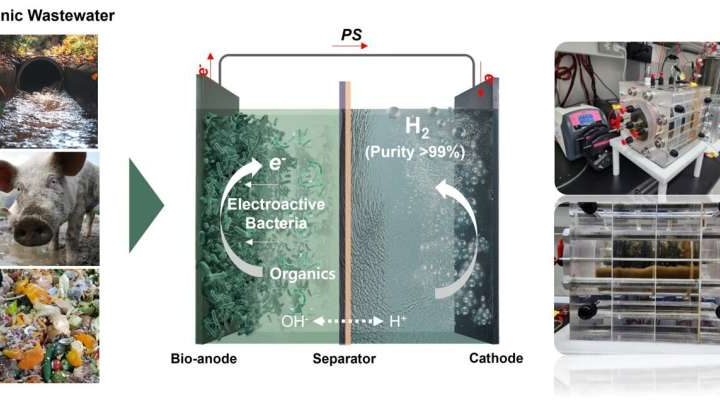 Hydrogen from waste: Bio-electrochemical cell design cuts power loss for large-scale implementation