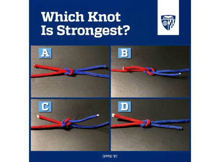 Judging knot strength throws people for a loop: Experiment reveals new blind spot in our physical reasoning