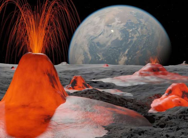 Old moon, young crust: Violent volcanism may mean the moon is much older than previously thought